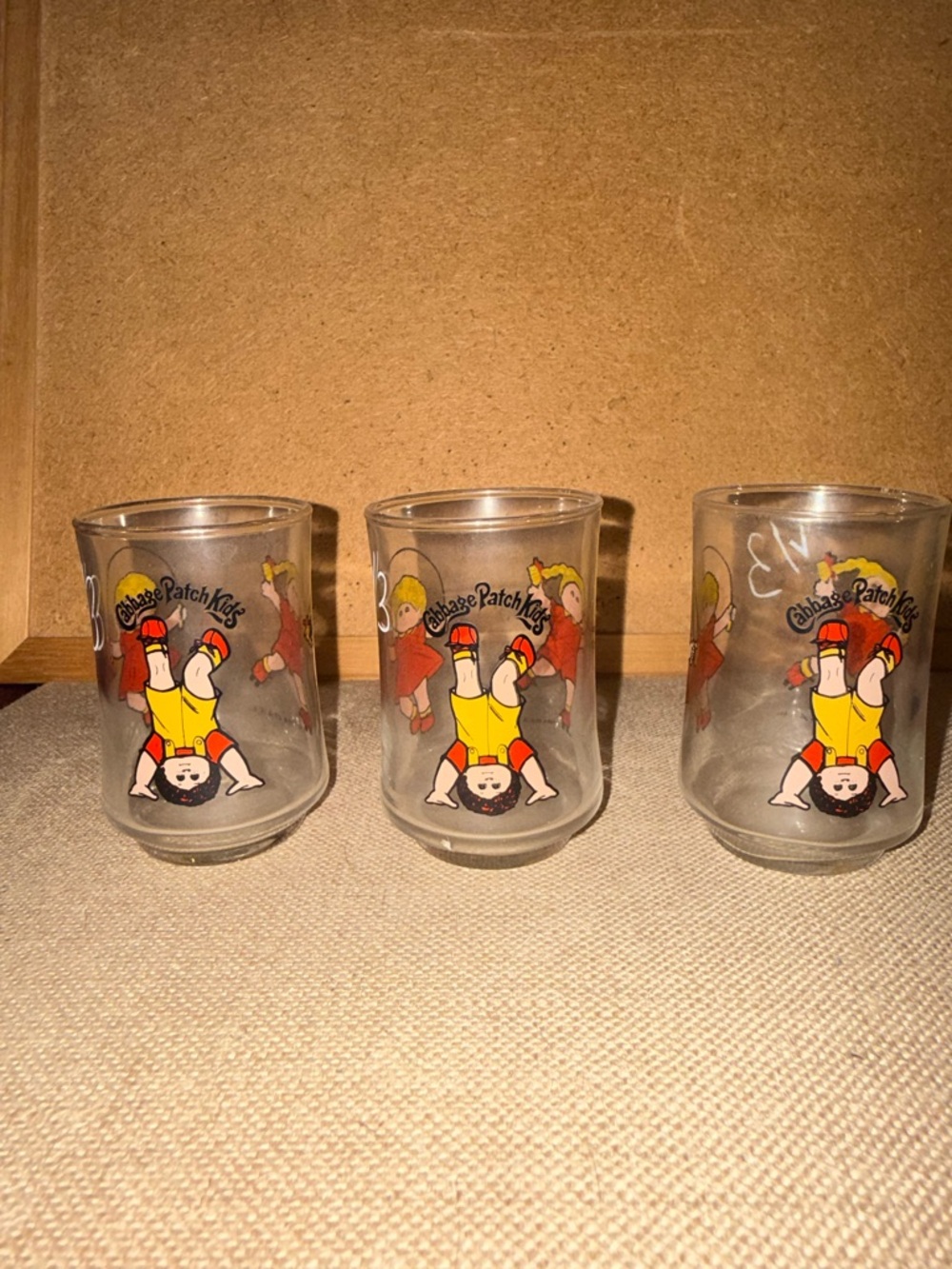 Cabbage Patch Kids Clear Glasses Set - Yellow/Red Design